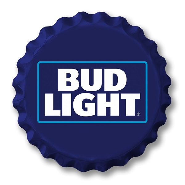 Bud Light Bottle Cap Aluminum-Style Sign - 18" Dia