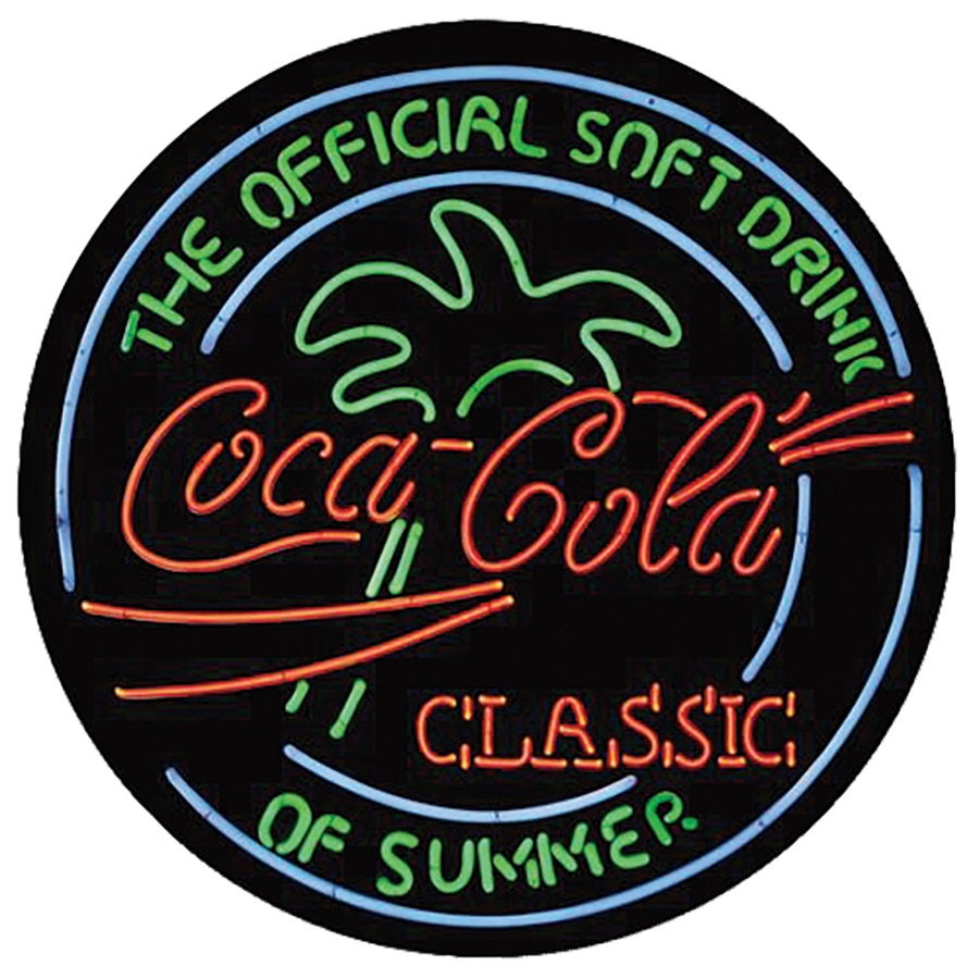 Coke Neon Aluminum-Style Sign - 11-3/4" Dia