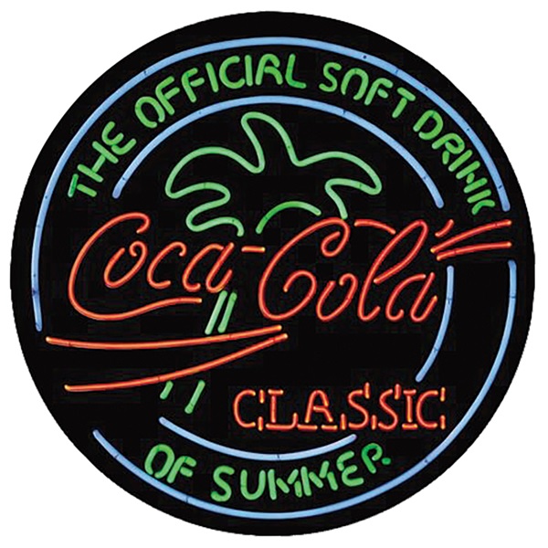 Coke Neon Aluminum-Style Sign - 11-3/4" Dia