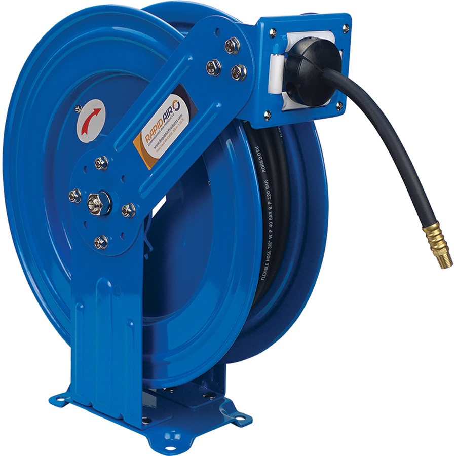 RapidAir Premium Air Hose Reel - 3/8" x 50 ft with Hose