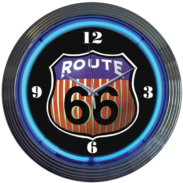 Route 66 Neon Wall Clock