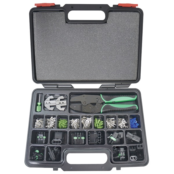 220-Pc Weather Pack Interchangeable Ratcheting Crimping Kit