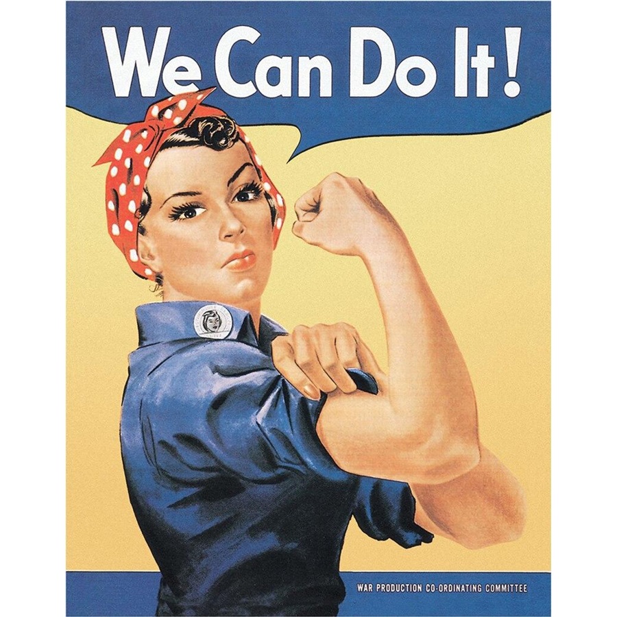 Rosie the Riveter Tin Sign - 12-1/2"W x 16"H