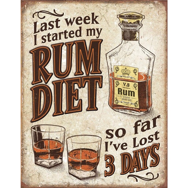 Rum Diet Tin Sign - 12-1/2"W x 16"H