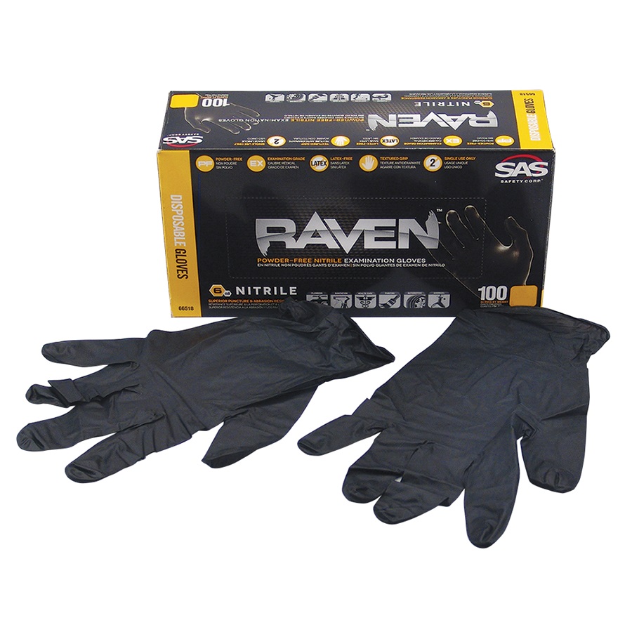 SAS® RAVEN™ Disposable Nitrile Work Gloves, XL