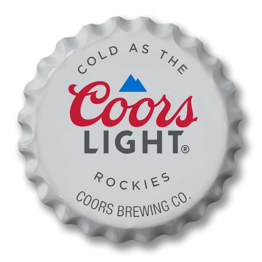 Coors Light Bottle Cap Aluminum-Style Sign - 18" Dia