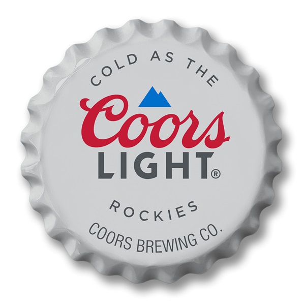 Coors Light Bottle Cap Aluminum-Style Sign - 18" Dia