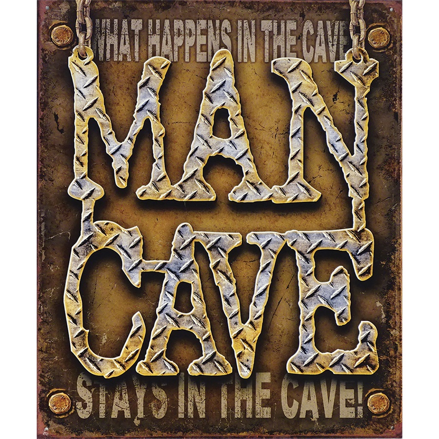 Man Cave Tin Sign - 12-1/2"W x 16"H