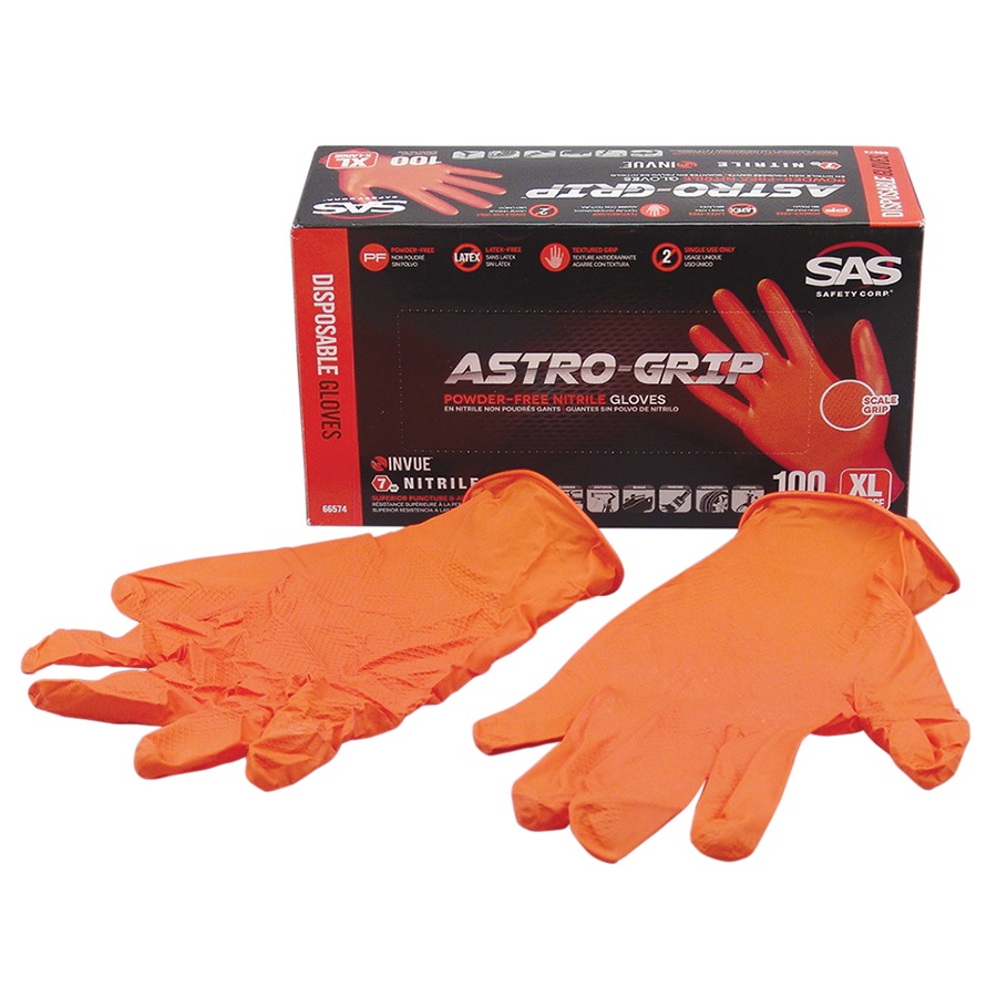 SAS® ASTRO-GRIP™ Disposable Nitrile Work Gloves, XL