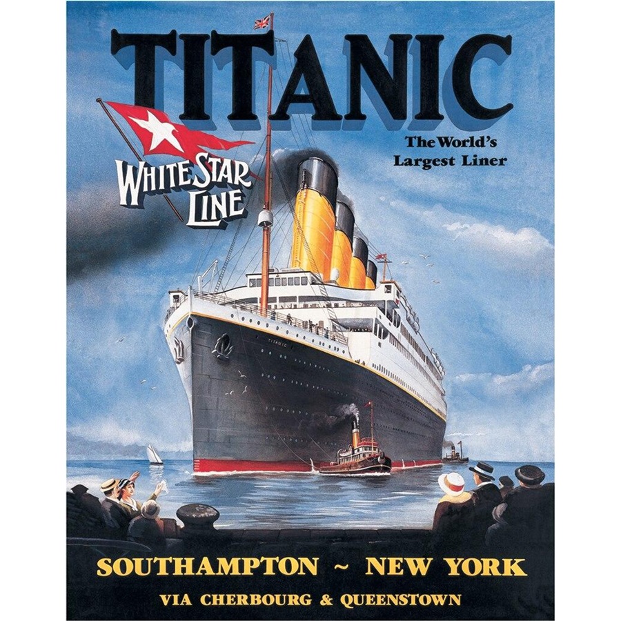 Titanic - White Star Tin Sign - 12-1/2"W x 16"H