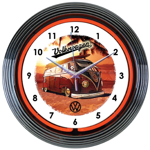 Volkswagen Bus Neon Wall Clock