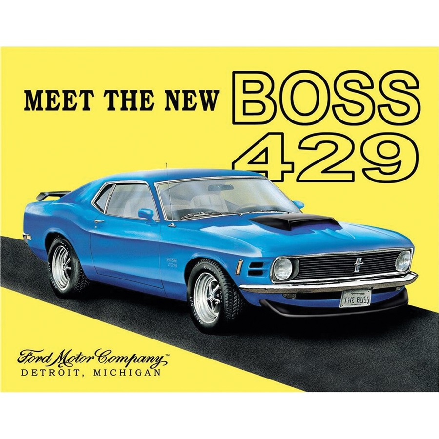 MUSTANG BOSS Tin Sign - 16"W x 12-1/2"H