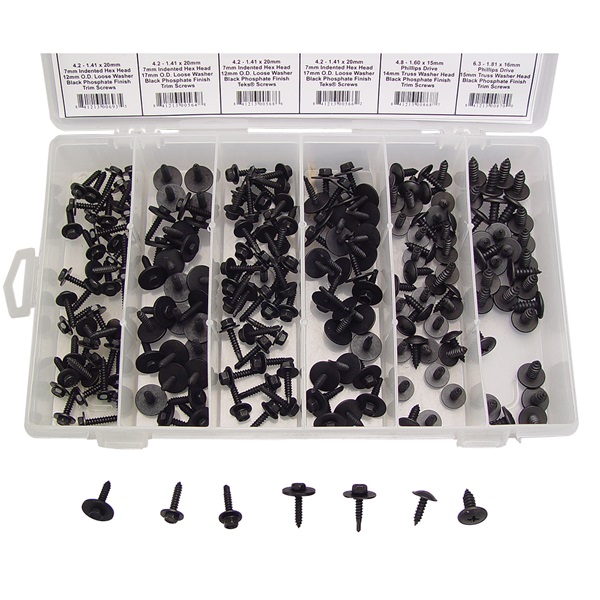 210-Pc Black Trim Screw Assortment