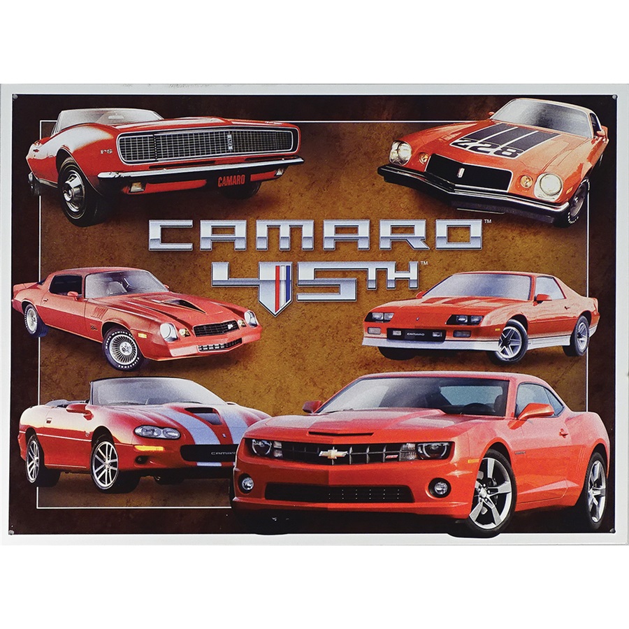 Camaro - 45th Anniversary Tin Sign - 16"W x 12-1/2"H