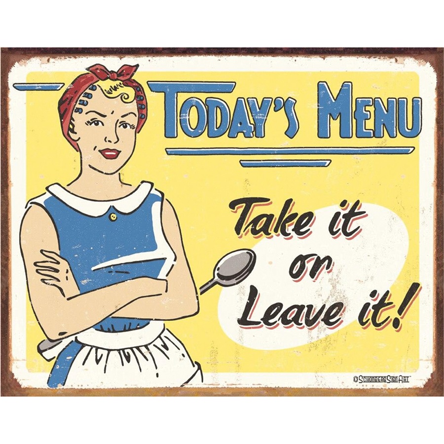 Schonberg - Today's Menu Tin Sign - 16"W x 12-1/2"H