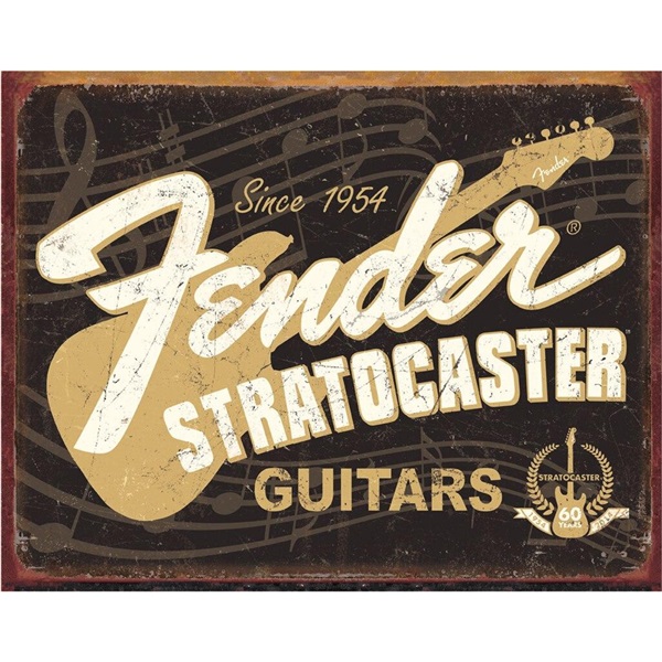 Fender Stratocaster 60th Tin Sign - 16"W x 12-1/2"H