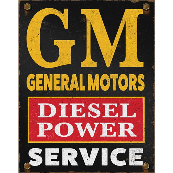 GM Diesel Tin Sign - 12-1/2"W x 16"H