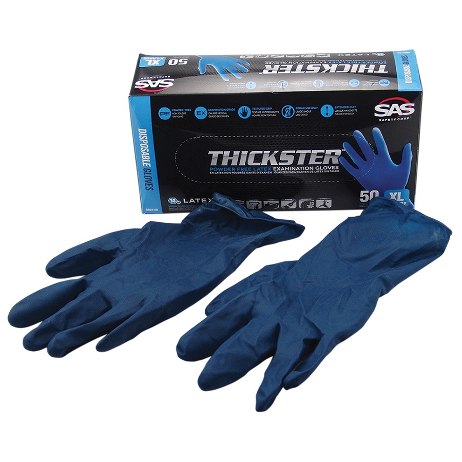 SAS® THICKSTER™ Disposable Latex Work Gloves, XL