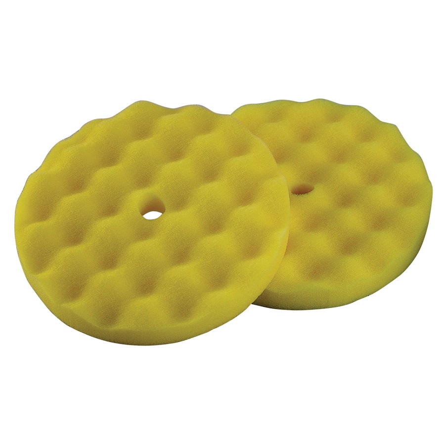 TP Tools® 8" Waffle-Style Yellow Foam Buffing Pad, 2 Pk