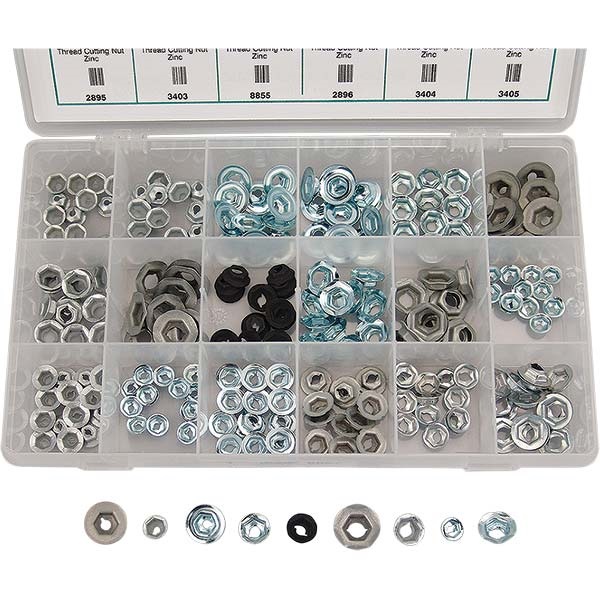 227-Pc Thread Cutting & Washer Lock Nuts Assortment