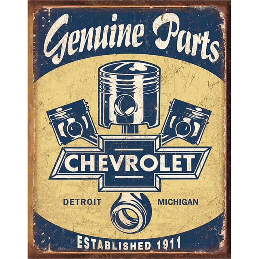 Chevy Genuine Parts Tin Sign - 12-1/2"W x 16"H