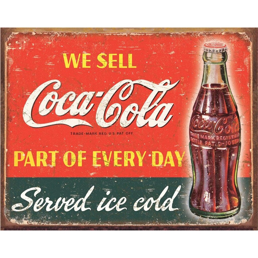 COKE - Part of Every Day Tin Sign - 16"W x 12-1/2"H