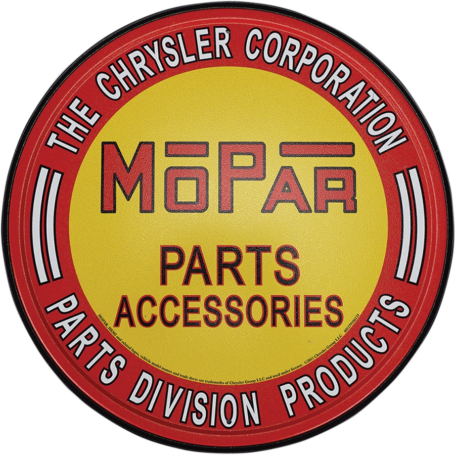 Mopar Parts Aluminum-Style Sign - 11-3/4" Dia