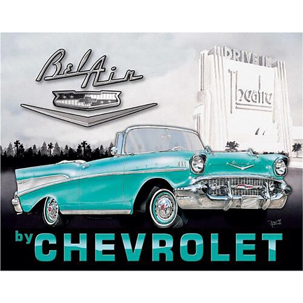 1957 Bel Air Tin Sign - 16"W x 12-1/2"H