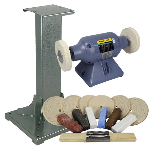 Baldor® 1/3HP Buffer, 11 Ga Steel Stand & Buffing Kit