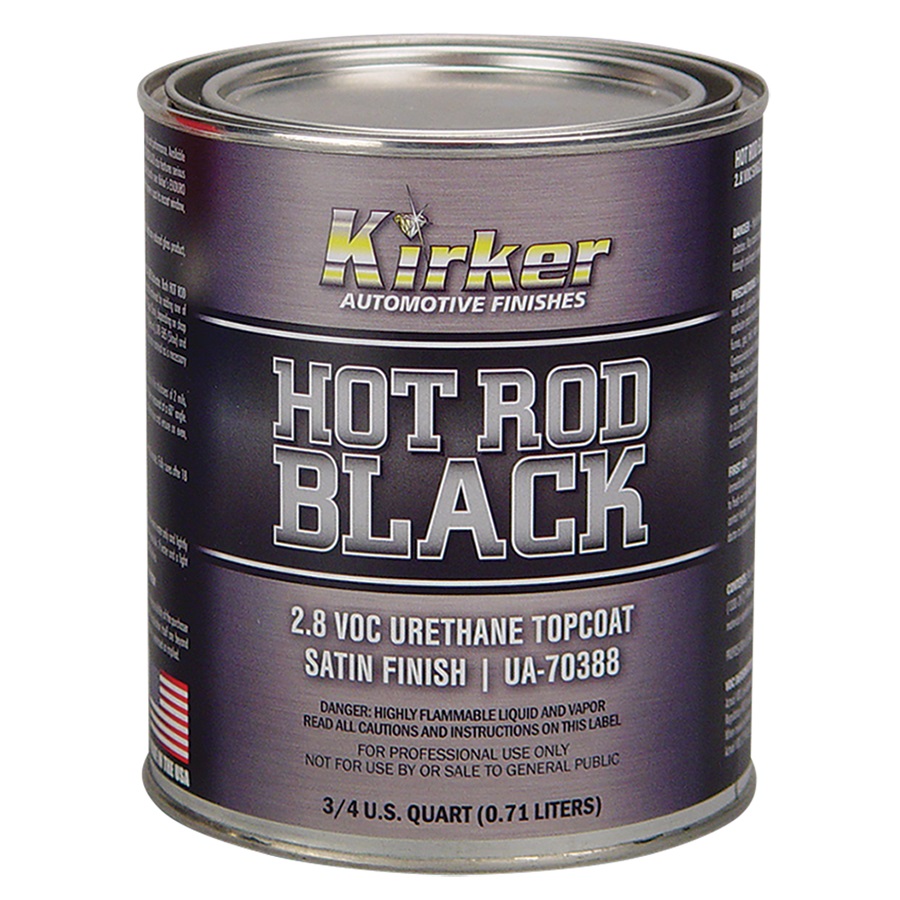 Kirker Hot Rod Black - Urethane Topcoat, Satin Finish, 3/4 Qt