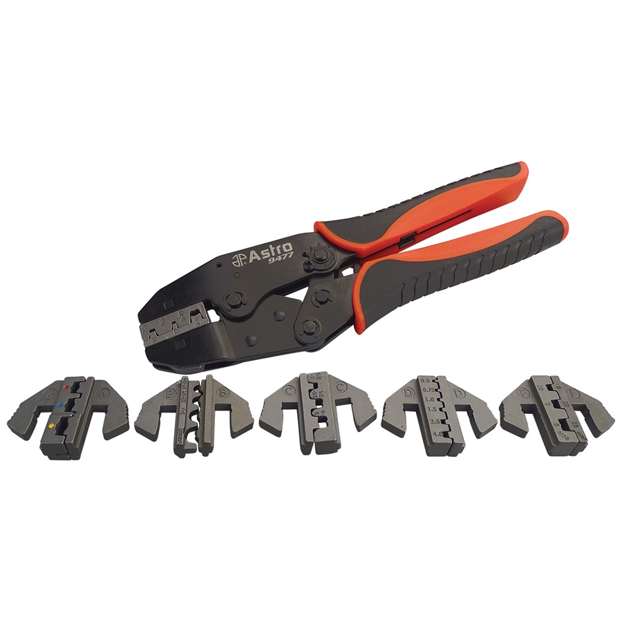 Astro Pneumatic® 7-Pc Quick-Change Ratchet Crimping Tool Set