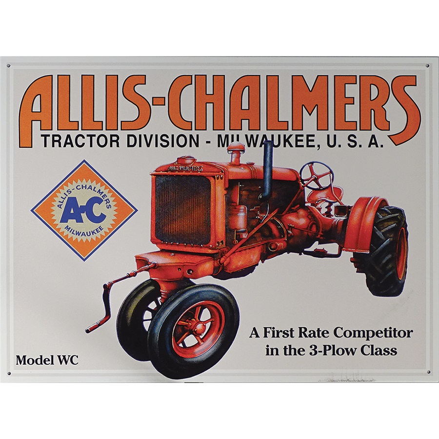 Allis-Chalmers Tractor Tin Sign - 16"W x 12-1/2"H