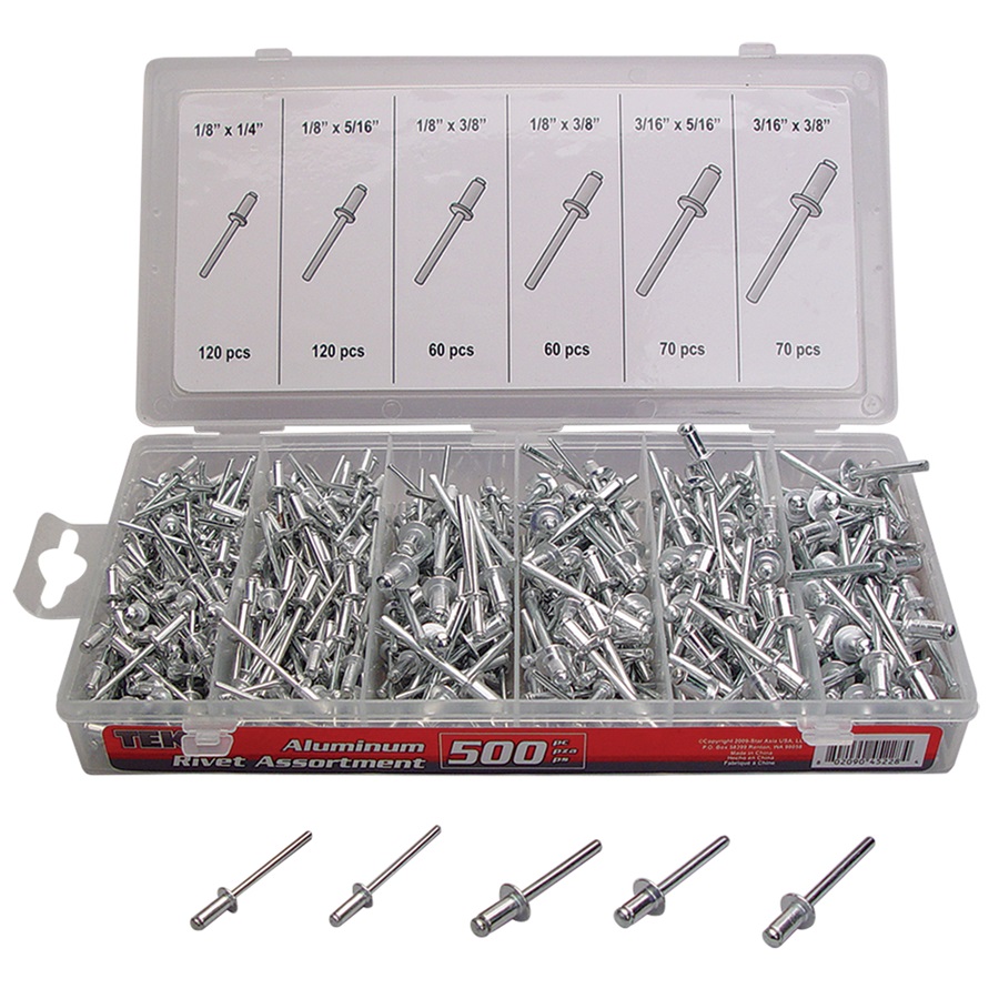 500-Pc Aluminum Rivet Assortment