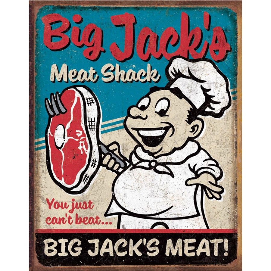 Big Jack's Meats Tin Sign - 12-1/2"W x 16"H