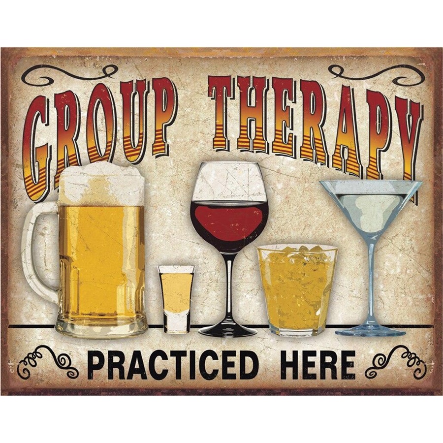 Group Therapy Tin Sign - 16"W x 12-1/2"H