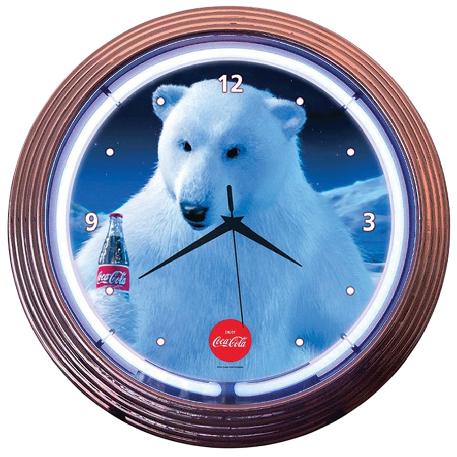 Coca-Cola Polar Bear Neon Wall Clock