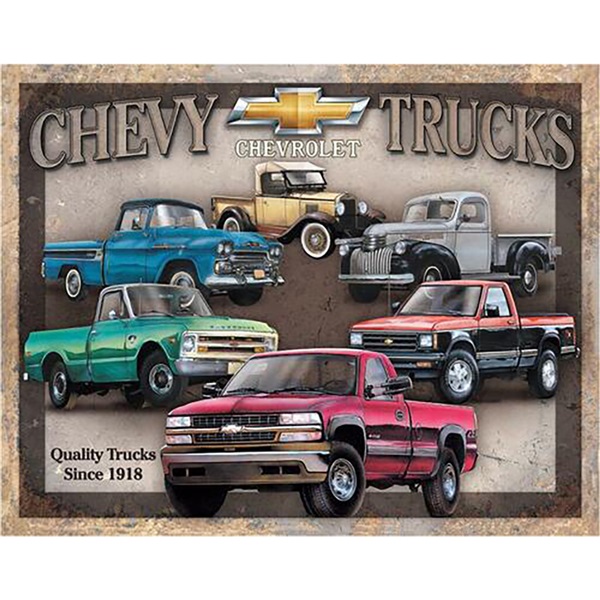 Chevy Truck Tribute Tin Sign - 16"W x 12-1/2"H